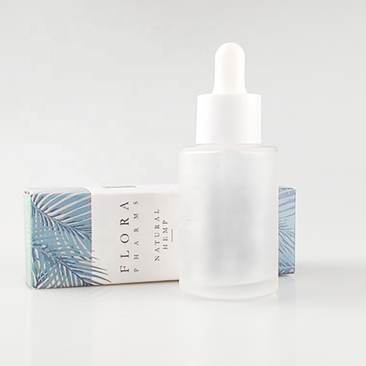 Cosmetic flat shoulder 15ml 20ml 30ml frosted clear glass bottle with screw cap frasco gotero