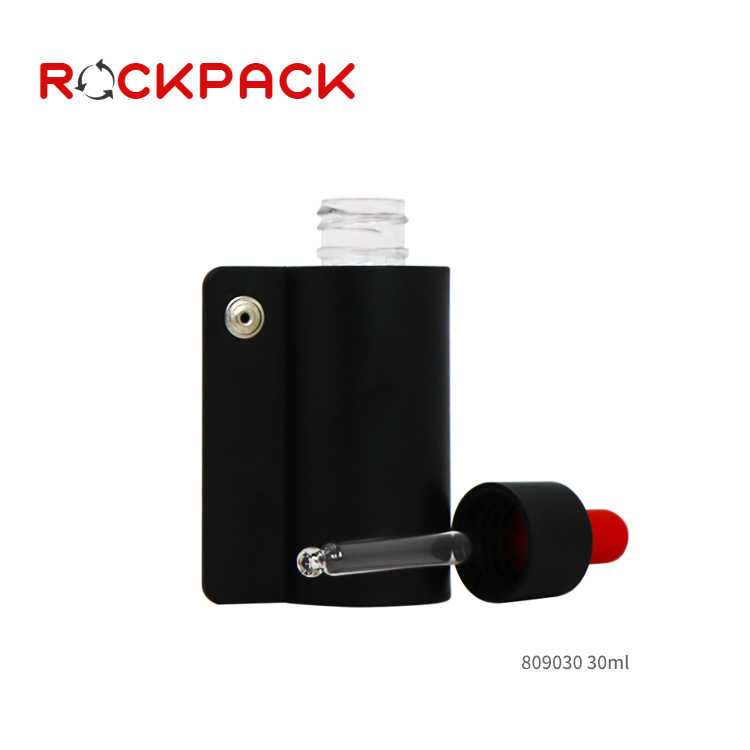 Cosmetic glass bottle 30ml with plastic cover sleeve