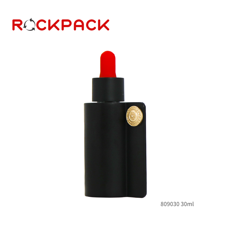 Cosmetic glass bottle 30ml with plastic cover sleeve