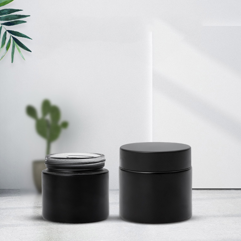 Cosmetic glass bottles 5g/10g/15g/20g/50g/100g dumb black cream bottle mask packing bottle eye cream cans
