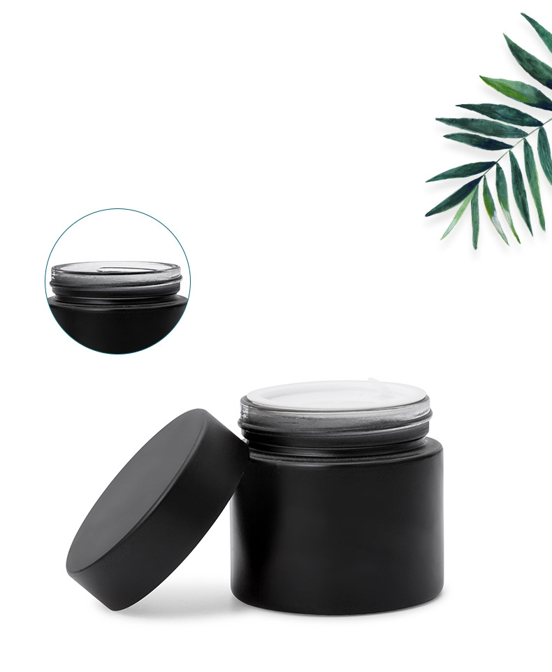 Cosmetic glass bottles 5g/10g/15g/20g/50g/100g dumb black cream bottle mask packing bottle eye cream cans
