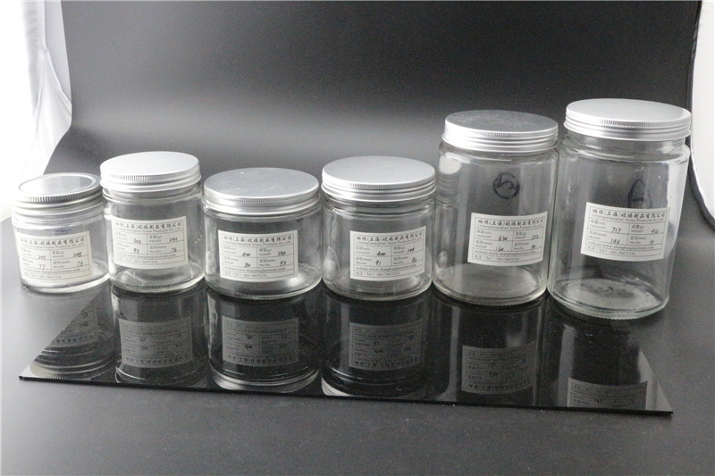 Cosmetic glass cream jar 250ml bottle with black lid