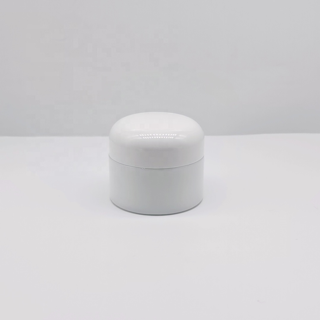 Cosmetic glass cream jar series 30g round white glass jar and round white cap