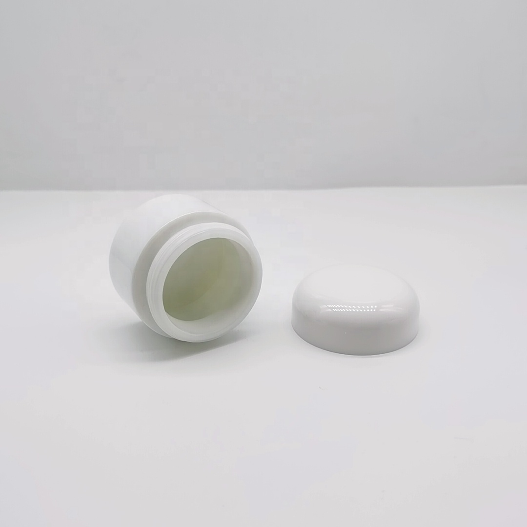 Cosmetic glass cream jar series 30g round white glass jar and round white cap
