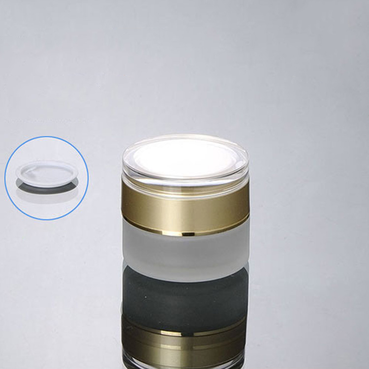 Cosmetic glass jar 20g 30g 50g with acrylic lid,glass jar sifter