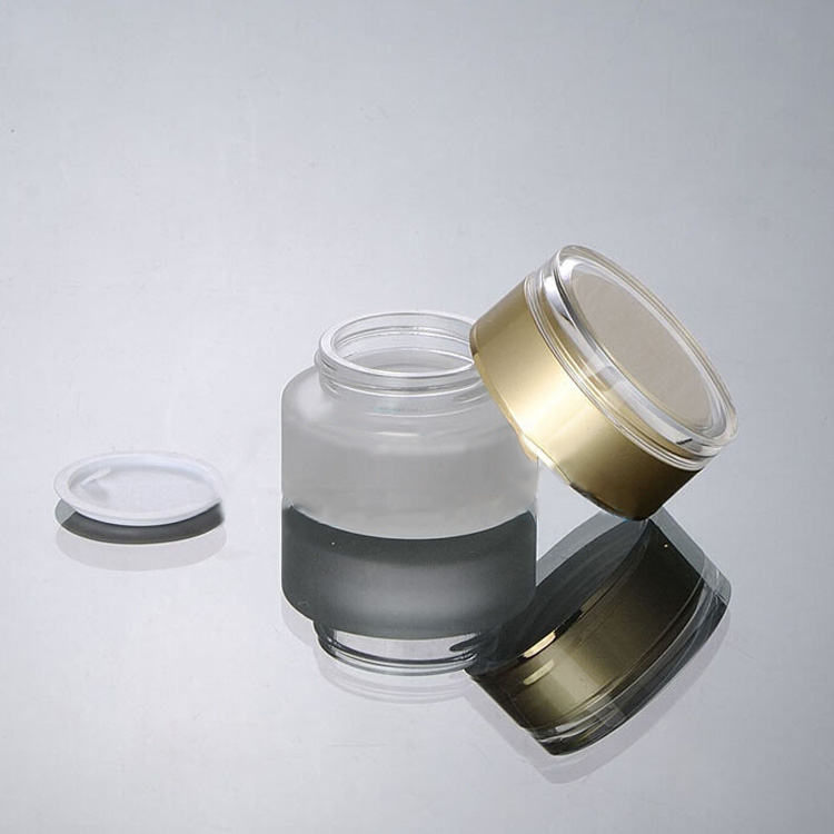 Cosmetic glass jar 20g 30g 50g with acrylic lid,glass jar sifter