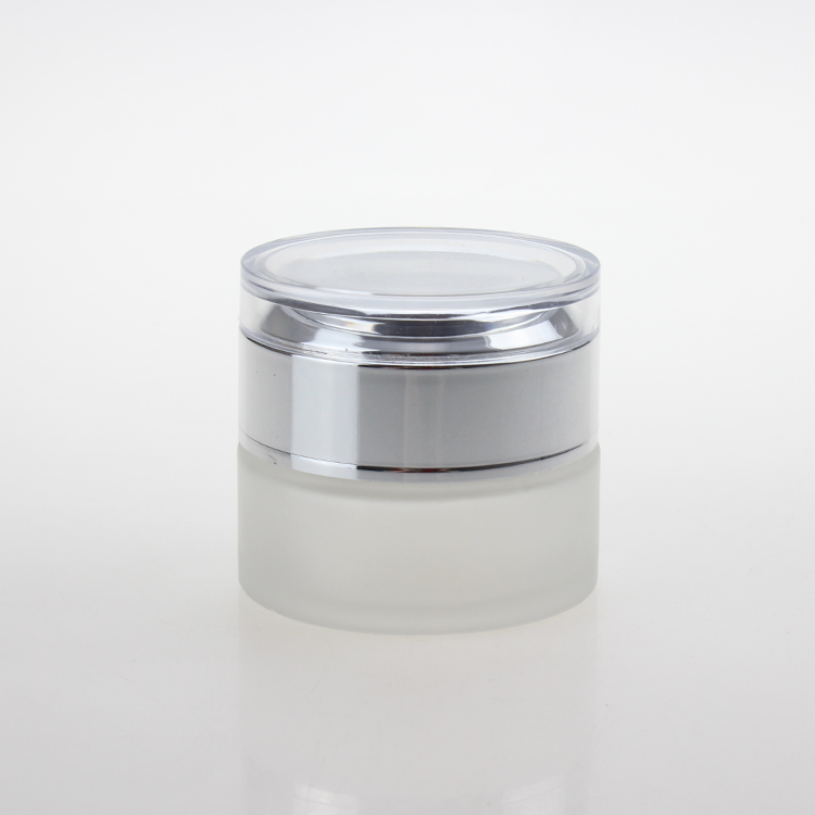 Cosmetic glass jar 20g 30g 50g with acrylic lid,glass jar sifter