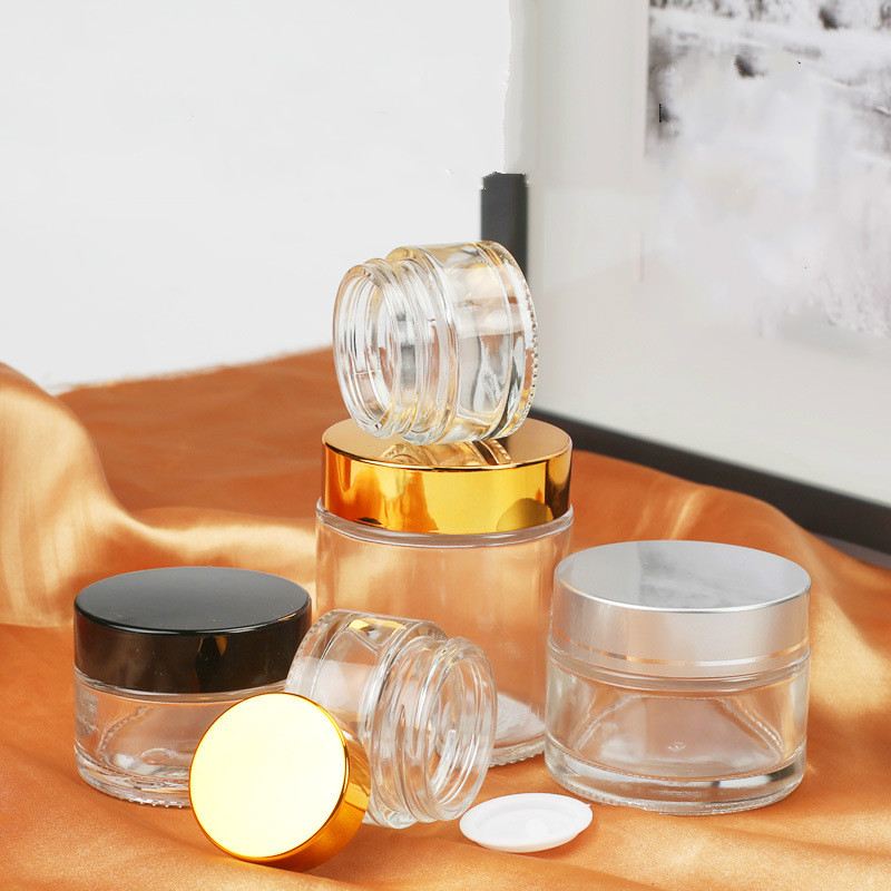 Cosmetic glass jar blue color 20g 30g 50g cosmetic jar