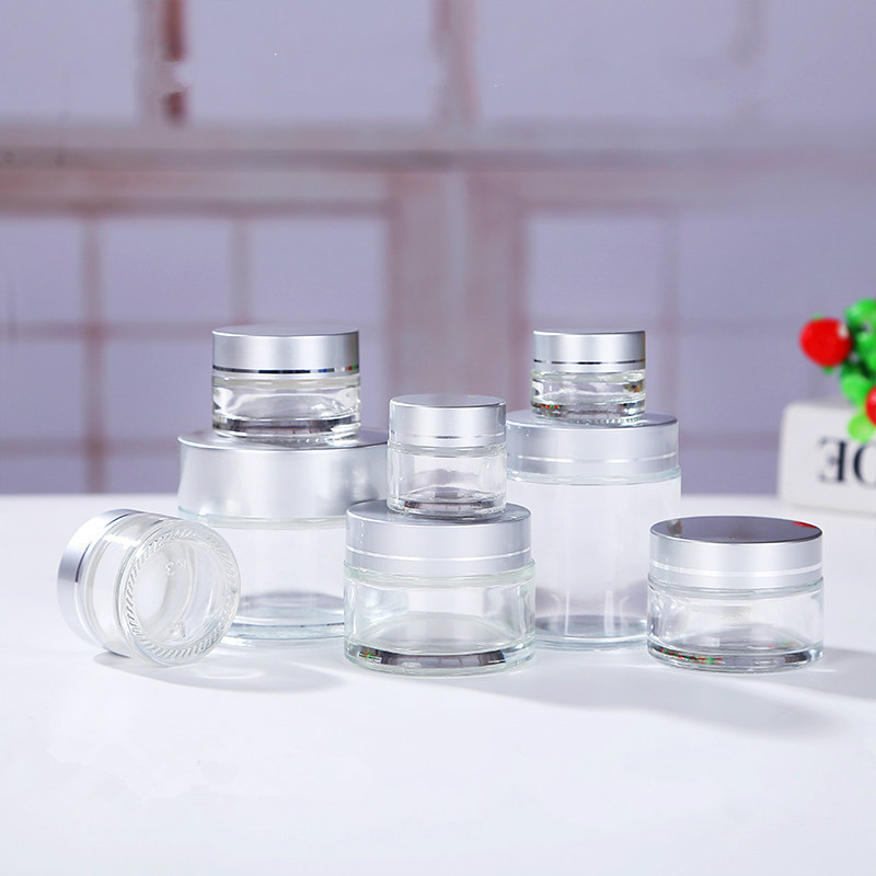 Cosmetic glass jar blue color 20g 30g 50g cosmetic jar