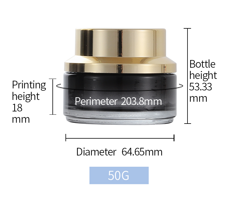 Cosmetic glass jars containers black cream glass jar 50g custom gradual change black color glass packaging