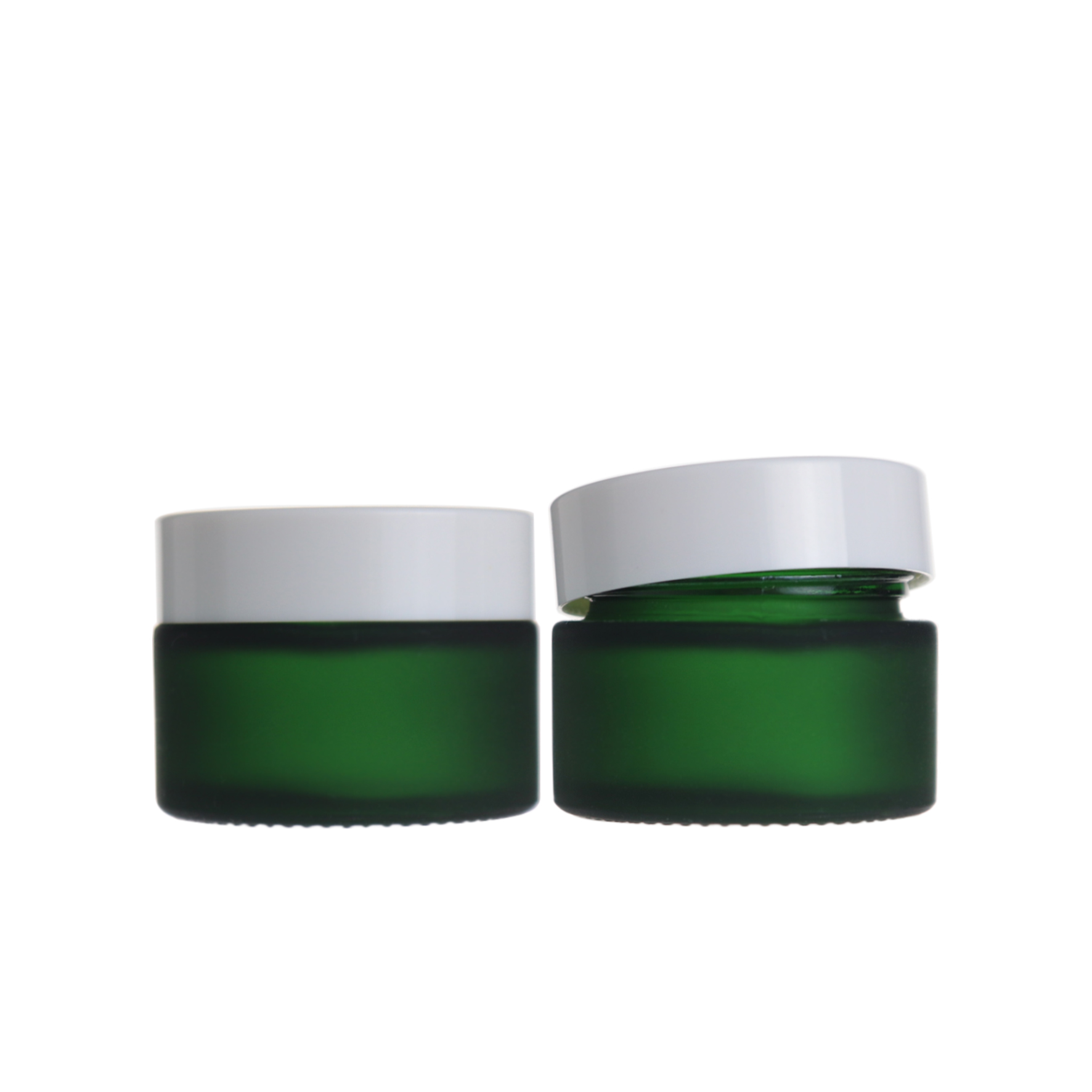 Cosmetic green glass jars silver lid 1 oz cosmetic jars with lids