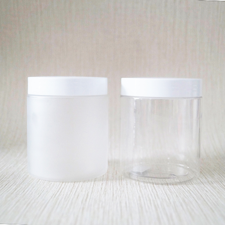 Cosmetic hair mask container 8oz frosted plastic jars with white top