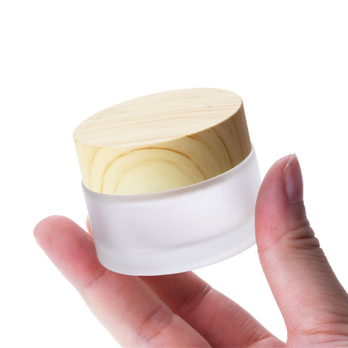 Cosmetic jar bottle in stock 5g 10g 15g 30g 50g Skin Care Glass Wood Grain Cream Jar