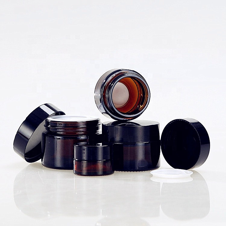 Cosmetic jar gold lid empty jars glass 10 ml 30ml glass jar with cover