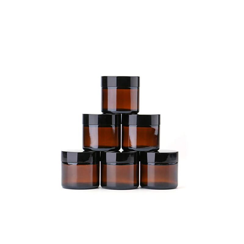 Cosmetic jar packaging Straight Sided Amber Glass Jars for Cosmetic and candles