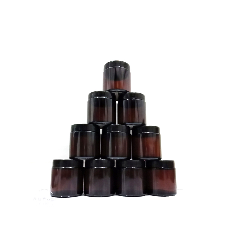 Cosmetic jar packaging Straight Sided Amber Glass Jars for Cosmetic and candles