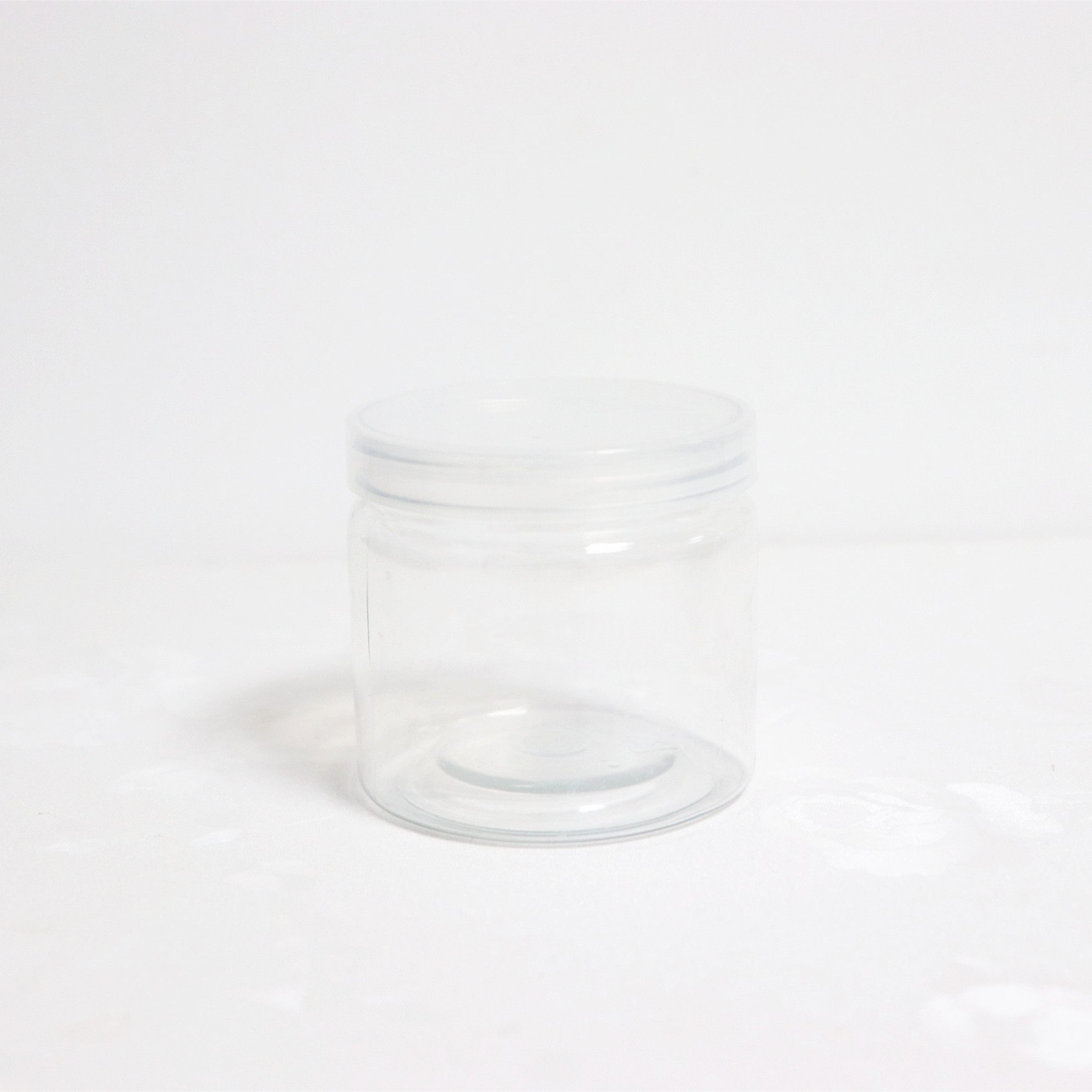 Cosmetic jar plastic black lids 5oz clear PET plastic jar with aluminum foil seal for body scrub