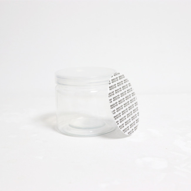 Cosmetic jar plastic black lids 5oz clear PET plastic jar with aluminum foil seal for body scrub