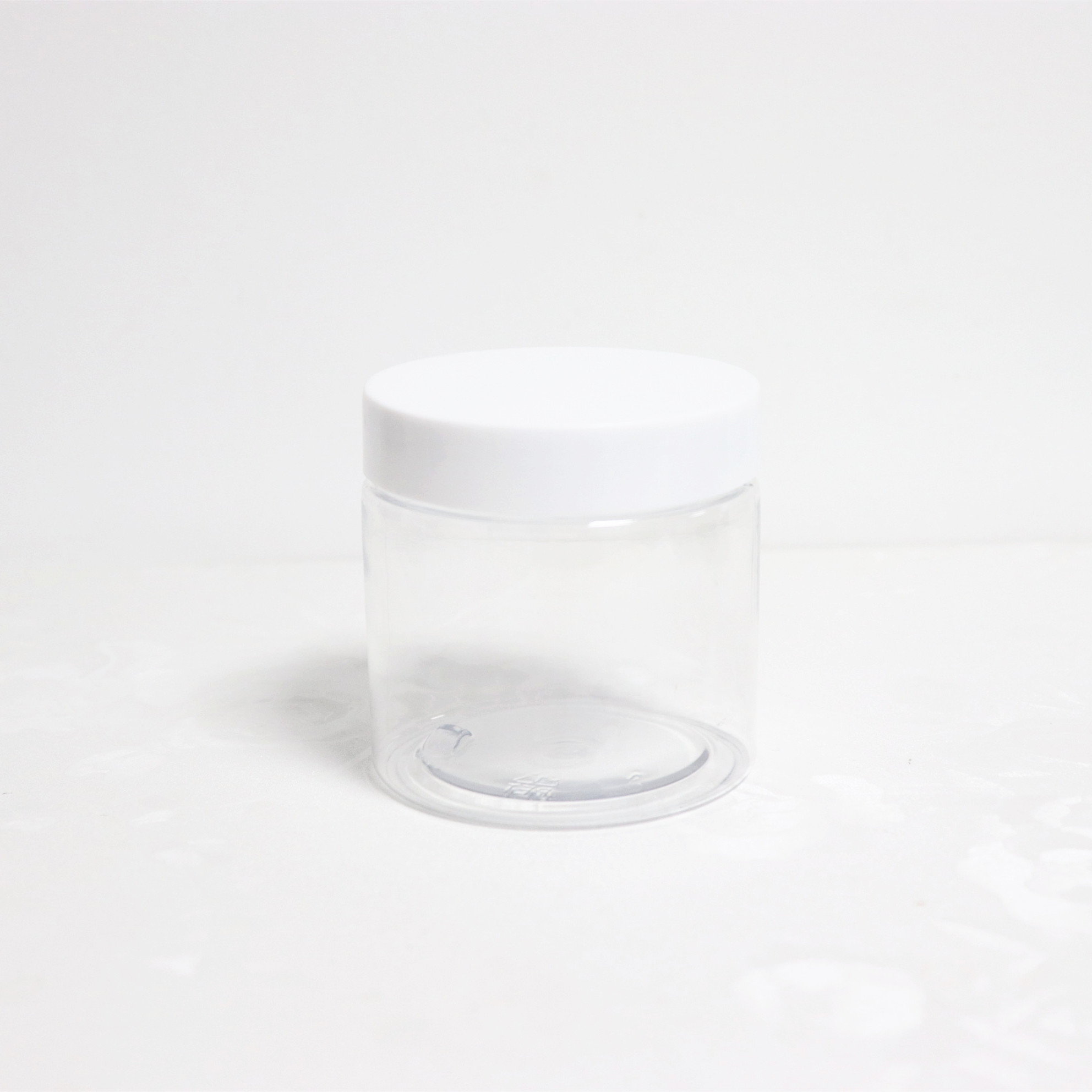 Cosmetic jar plastic black lids 5oz clear PET plastic jar with aluminum foil seal for body scrub