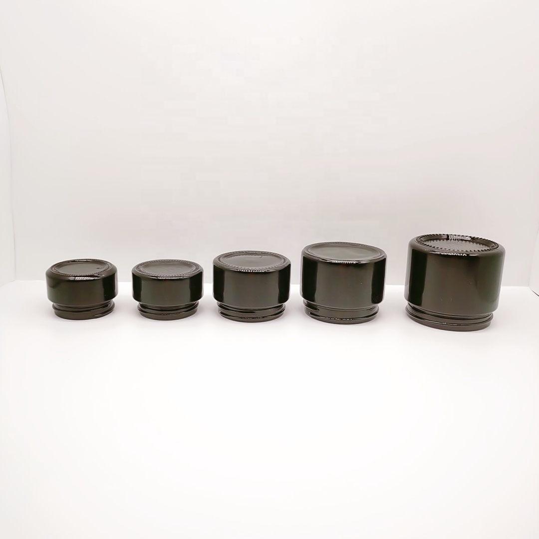 Cosmetic jars glass jar supplier round black glass jar series