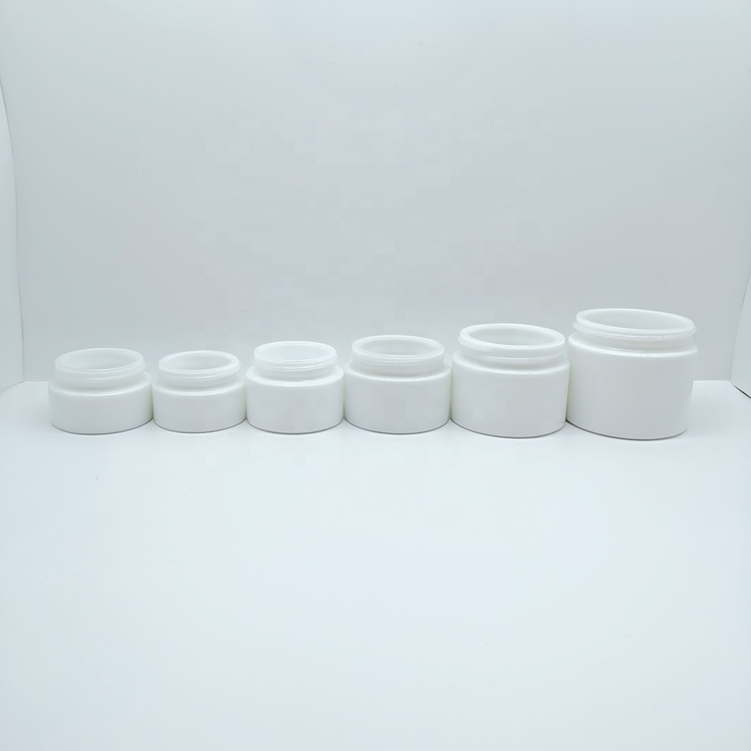 Cosmetic jars glass jar supplier round white glass jar series