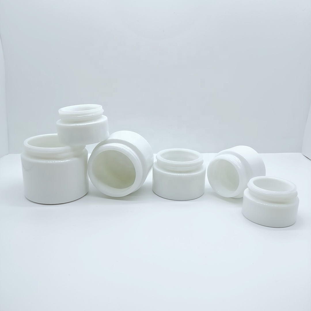 Cosmetic jars glass jar supplier round white glass jar series