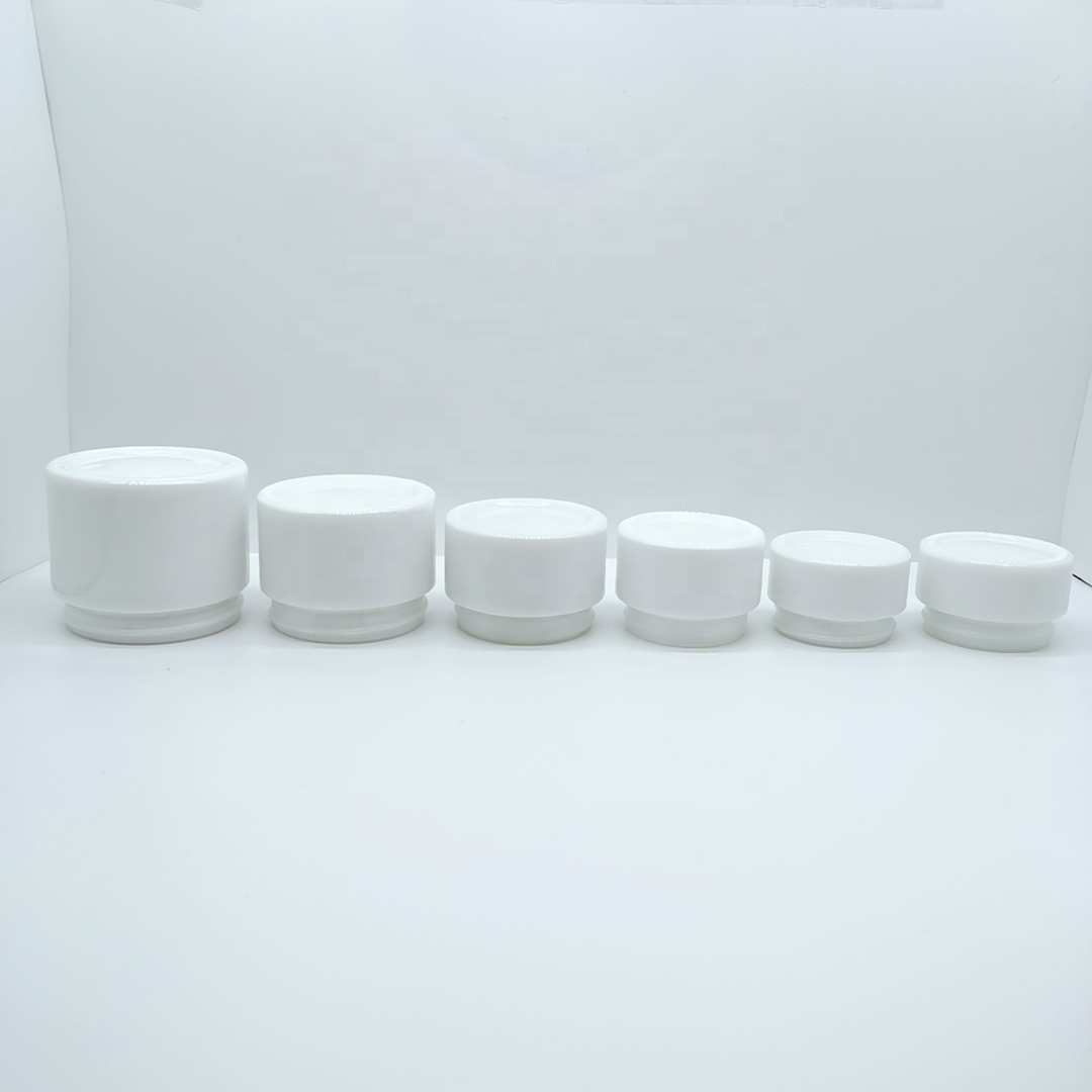 Cosmetic jars glass jar supplier round white glass jar series