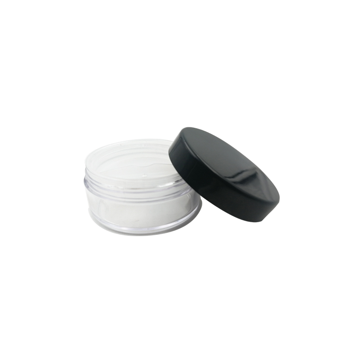 Cosmetic loose powder sifter jar plastic loose powder jars 20g 10g rotating sifter loose powder jar/case