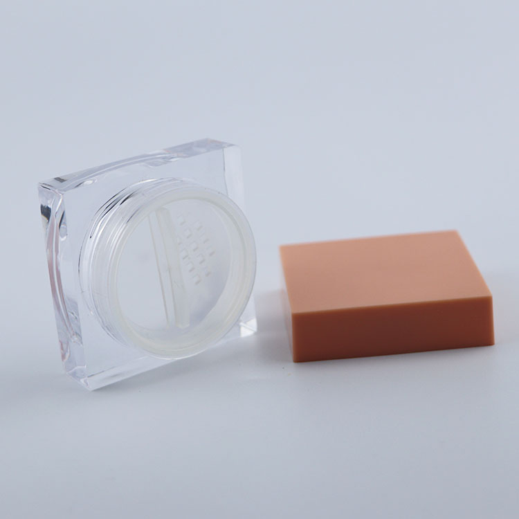 Cosmetic loose powder sifter jar plastic loose powder jars rotating sifter loose powder jar