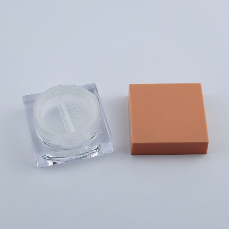 Cosmetic loose powder sifter jar plastic loose powder jars rotating sifter loose powder jar