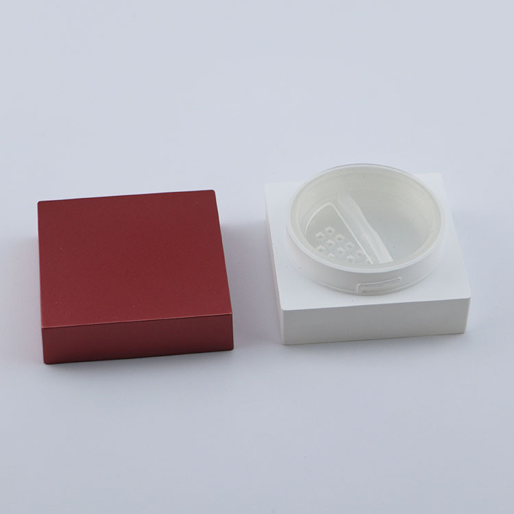 Cosmetic loose powder sifter jar plastic loose powder jars rotating sifter loose powder jar