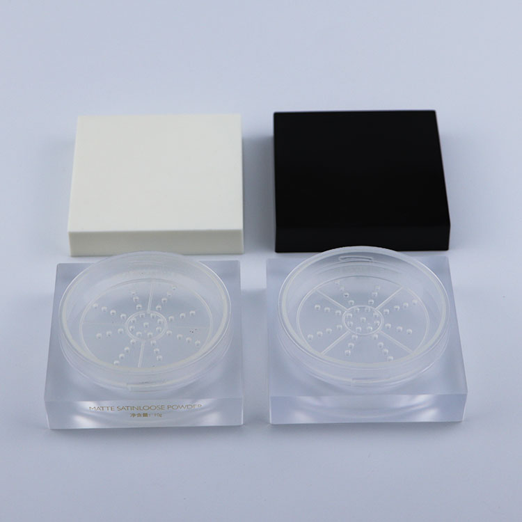 Cosmetic loose powder sifter jar plastic loose powder jars rotating sifter loose powder jar