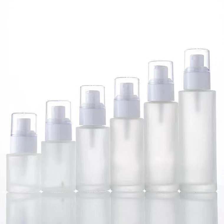 Cosmetic lotion 20ml 30ml 40ml 50ml 60ml 80ml 100ml 120ml facial toner frosted glass pump bottle