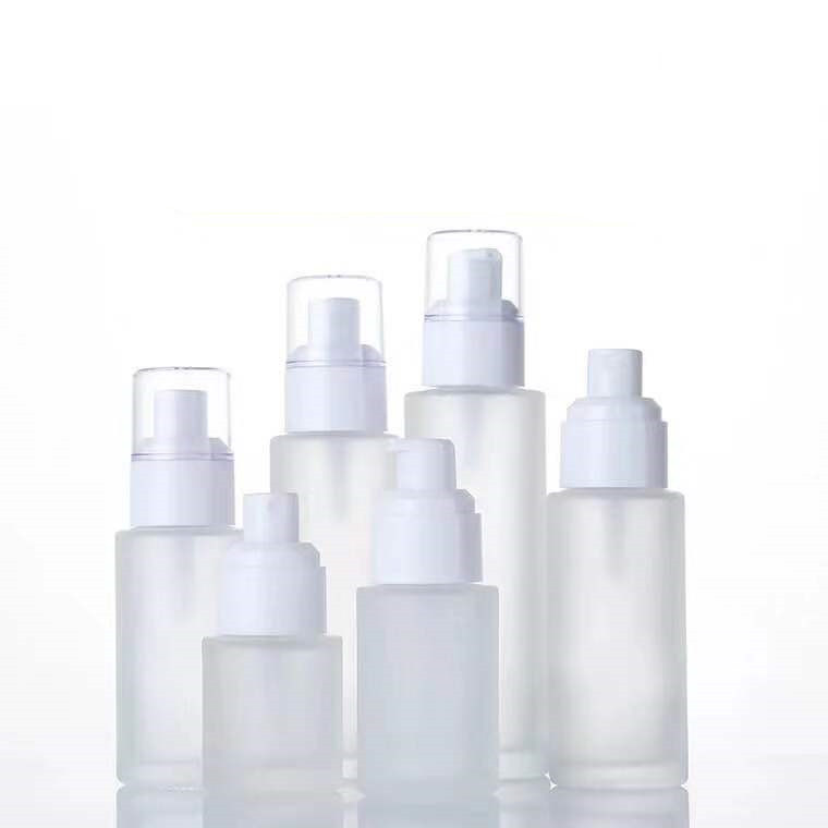 Cosmetic lotion 20ml 30ml 40ml 50ml 60ml 80ml 100ml 120ml facial toner frosted glass pump bottle