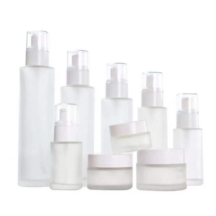Cosmetic lotion 20ml 30ml 40ml 50ml 60ml 80ml 100ml 120ml facial toner frosted glass pump bottle