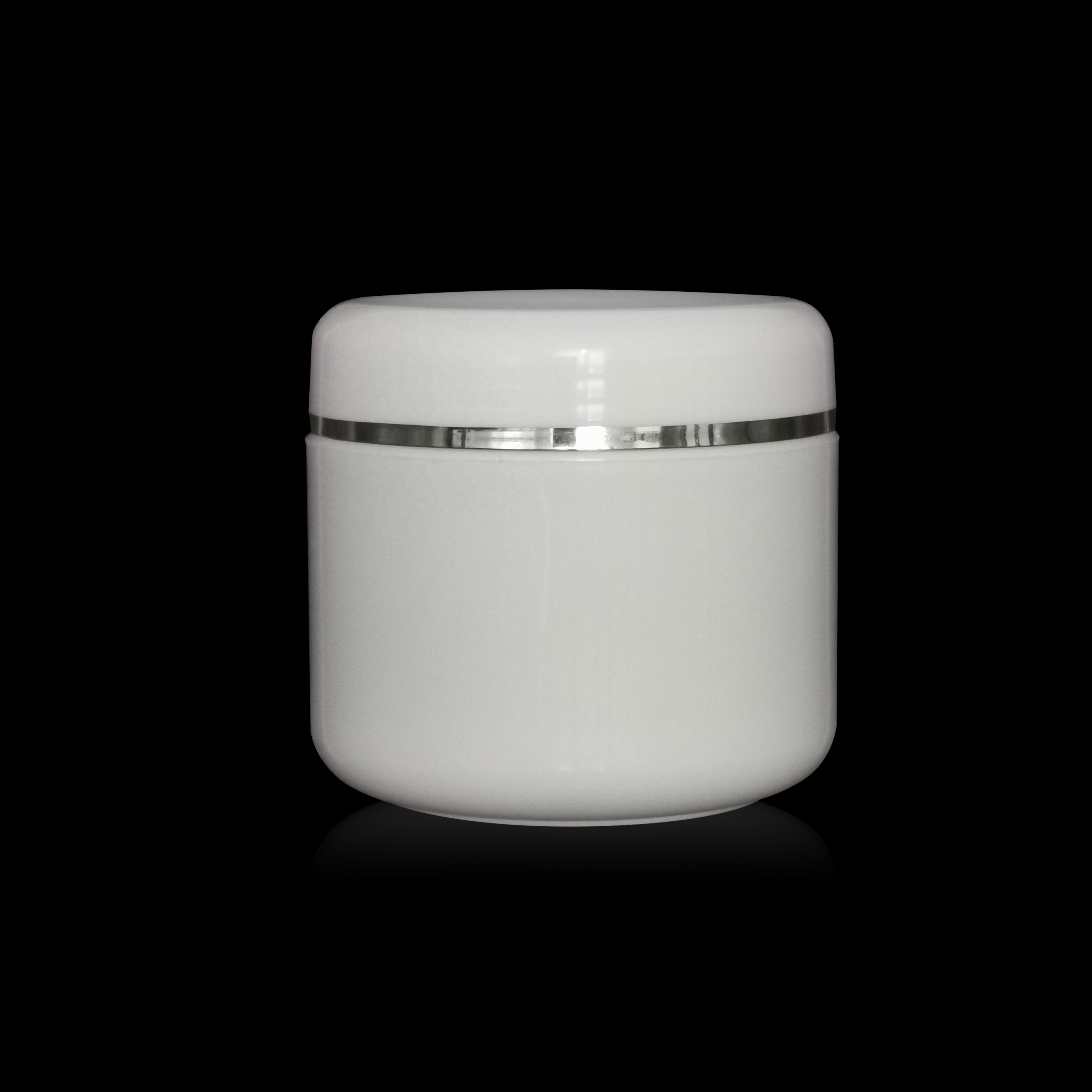 Cosmetic lotion container 20g 30g 50g 100g 150g 200g 250g round white pp plastic eye face cream jar with silver edge cap