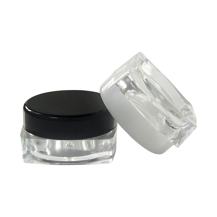 Cosmetic mini container round square 3g 5g square clear plastic jar for cream