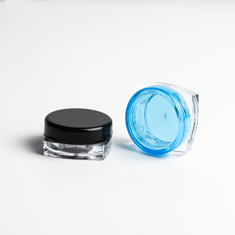 Cosmetic mini container round square 3g 5g square clear plastic jar for cream