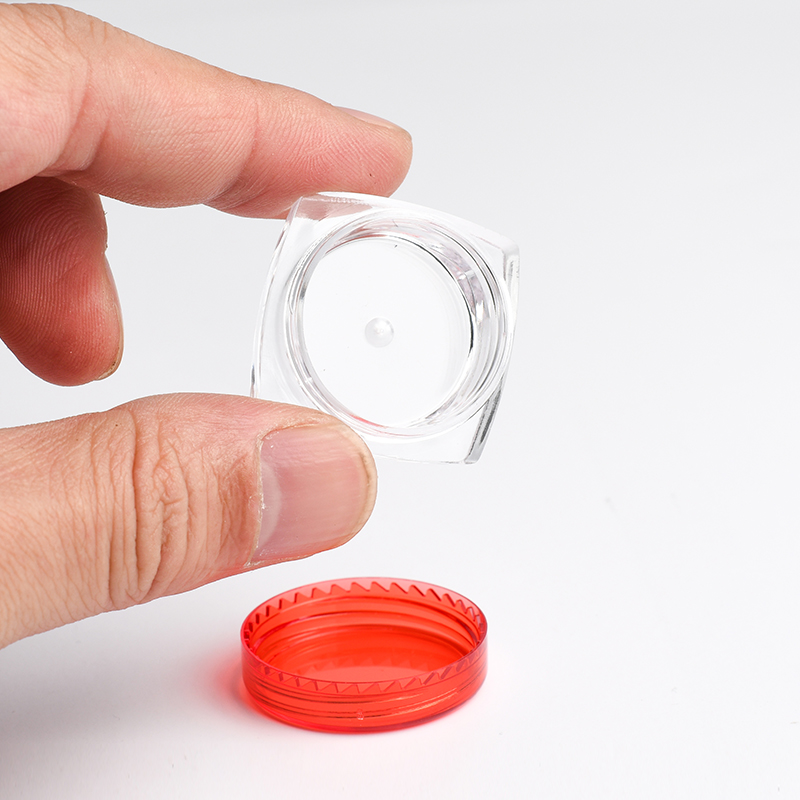 Cosmetic mini container round square 3g 5g square clear plastic jar for cream