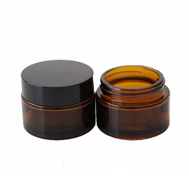 Cosmetic msking bottle,Brown glass amber cosmetics cream glass jars with lid 5g 10g 20g 30g 50g 80g 100g