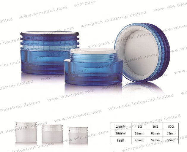 Cosmetic package 15g 30g 50g double wall cosmetic acrylic jar with lid