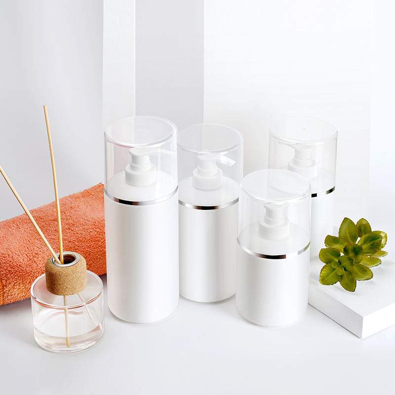 Cosmetic package PE material 250ml 300ml 400ml 500ml white plastic pump lotion bottle shampoo bottle