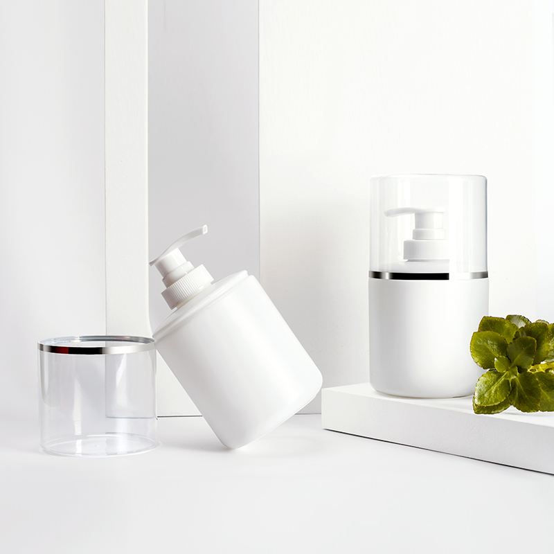 Cosmetic package PE material 250ml 300ml 400ml 500ml white plastic pump lotion bottle shampoo bottle