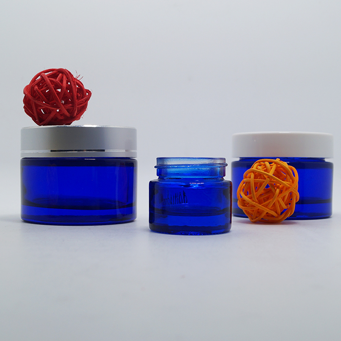 Cosmetic package aluminum lid 50g luxury face cream mask matt pink glass jars
