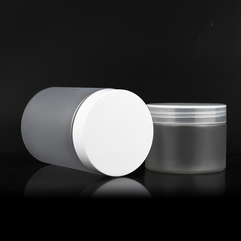 Cosmetic packaging 100ml 120ml 200ml 250ml 500ml frosted clear pet plastic cream jar with plastic lid