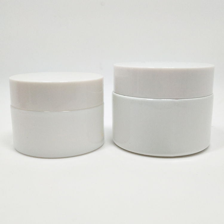 Cosmetic packaging 15g 20g 30g 50 ml 100g custom frosted porcelain cosmetic ceramic opal white glass jar