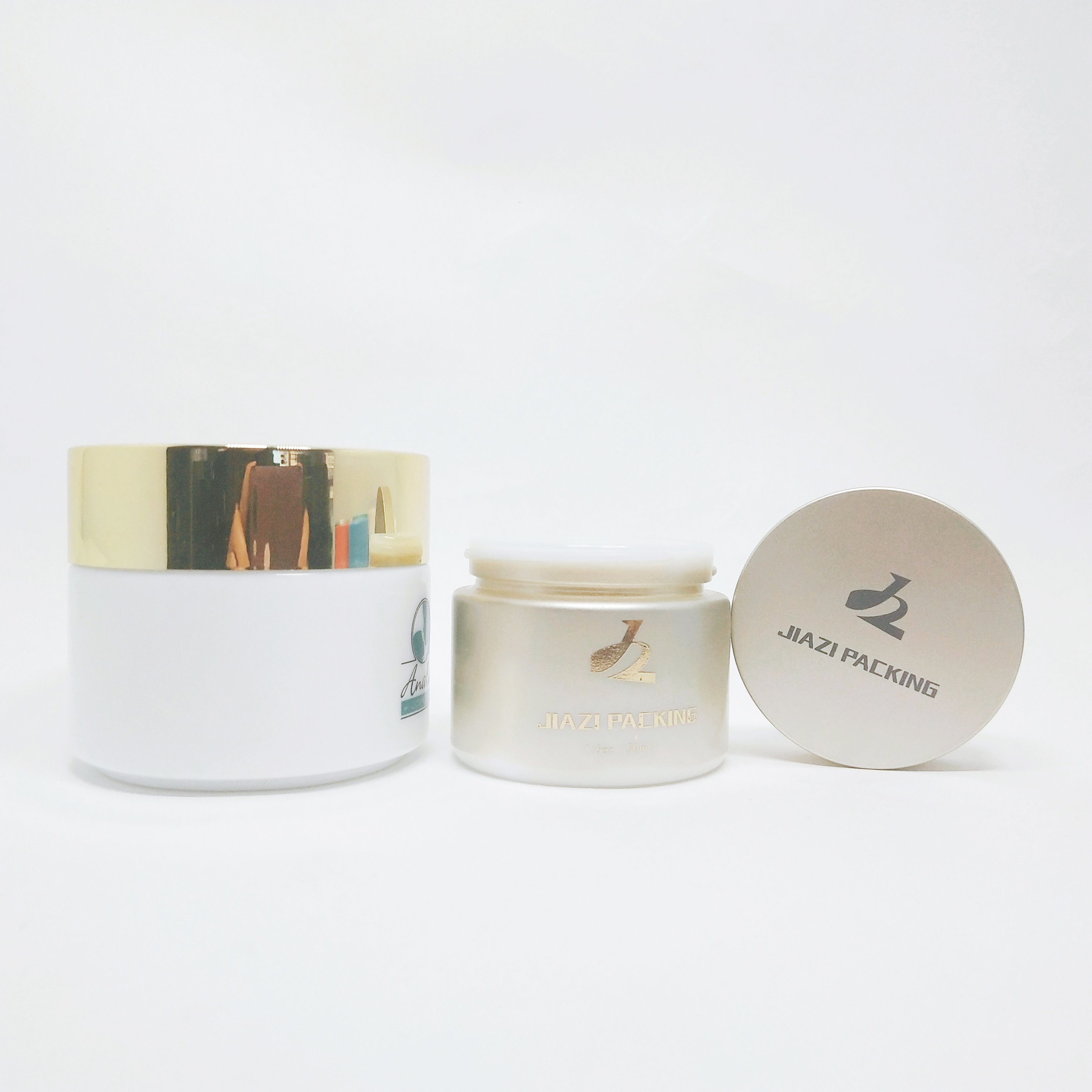 Cosmetic packaging 15g 20g 30g 50 ml 100g custom frosted porcelain cosmetic ceramic opal white glass jar