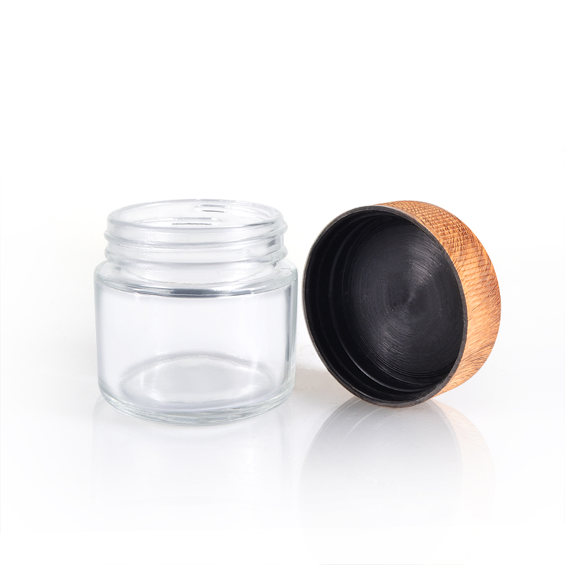 Cosmetic packaging 15g 30g 50g 100g clear glass cream jar with screw lid