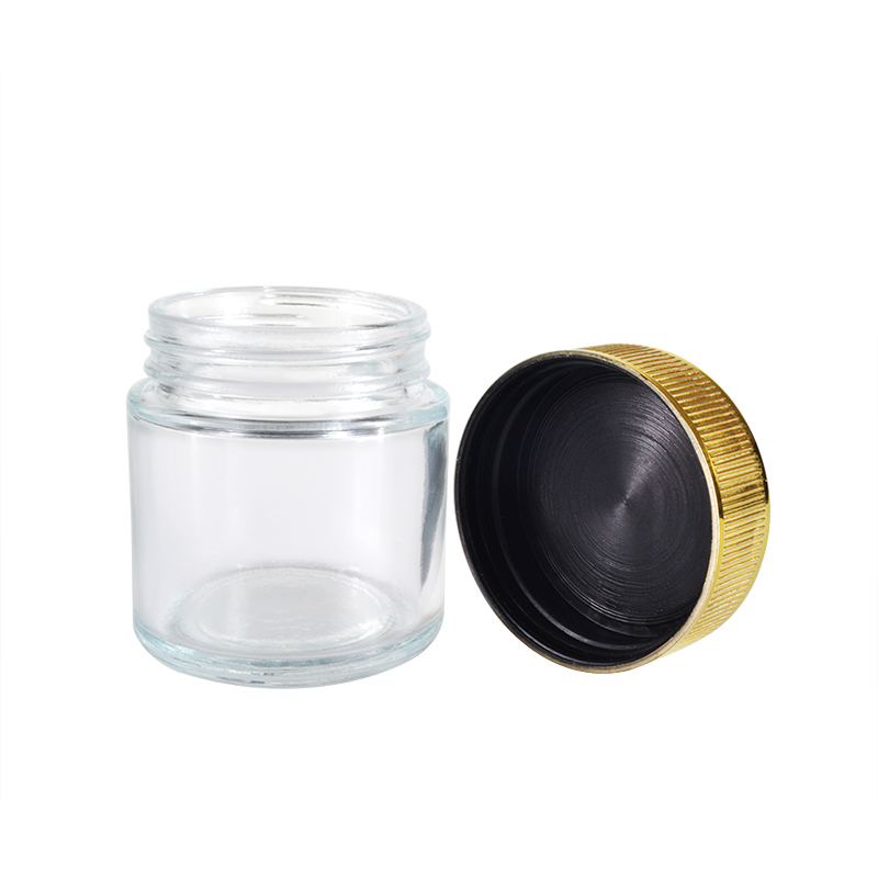 Cosmetic packaging 15g 30g 50g 100g clear glass cream jar with screw lid