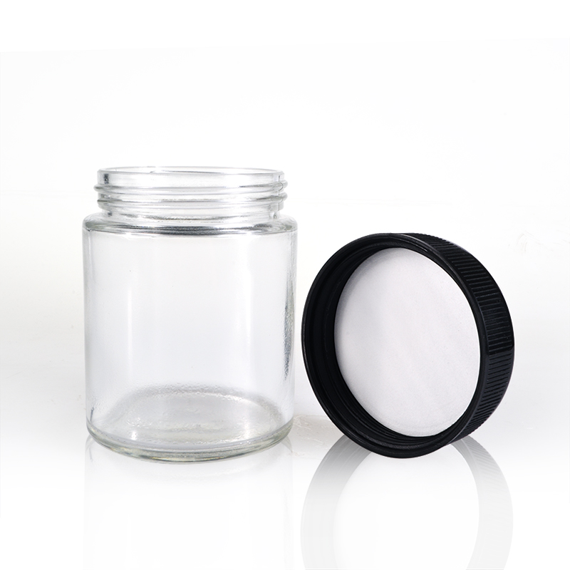 Cosmetic packaging 15g 30g 50g 100g clear glass cream jar with screw lid
